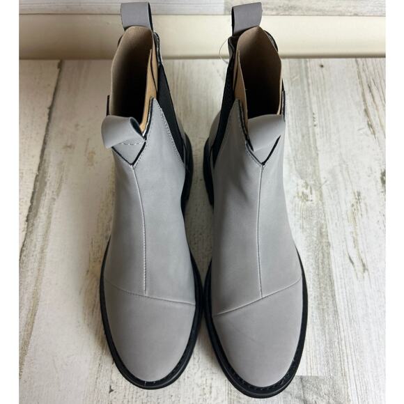 TOMS Womens 7 Skylar Gray Cement Pull-On Lug Sole Block Heel Ankle Boots NEW - Picture 7 of 9